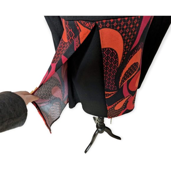 Coline Long Sleeve Red & Black Tunic Top Size Large - Picture 7 of 16